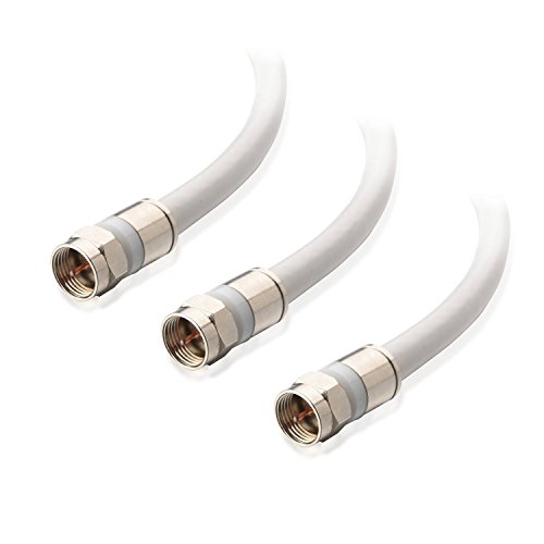 Cable Matters 3-Pack CL2 in-Wall Rated (cm) Quad Shielded Coaxial Cable 3 ft (RG6 Cable, Coax Cable) in White