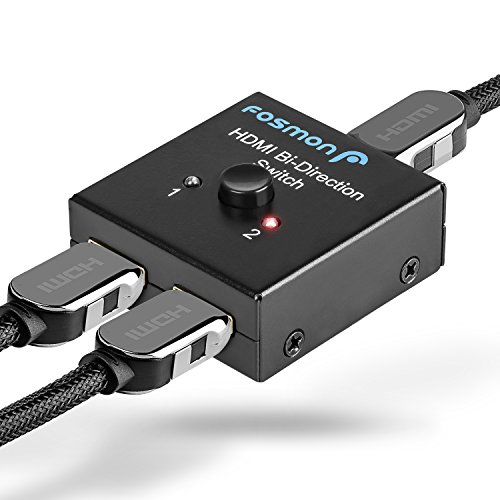2x1 or 1x2 2 Port Ultra HD 4K at 60 Hertz HDMI Switch Bi-Directional Switcher with HDCP Passthrough for HDTV, Blu-Ray, DVD, Satellite, DVR, Playstation, Xbox and More (Black) - Supports 3D