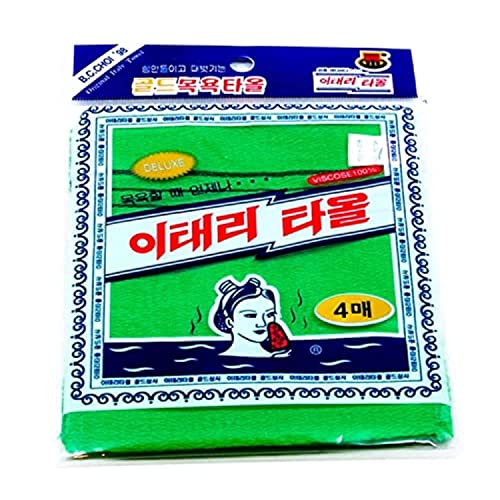 Exfoliating Towel Bath Washcloth 4 Pcs (Green)