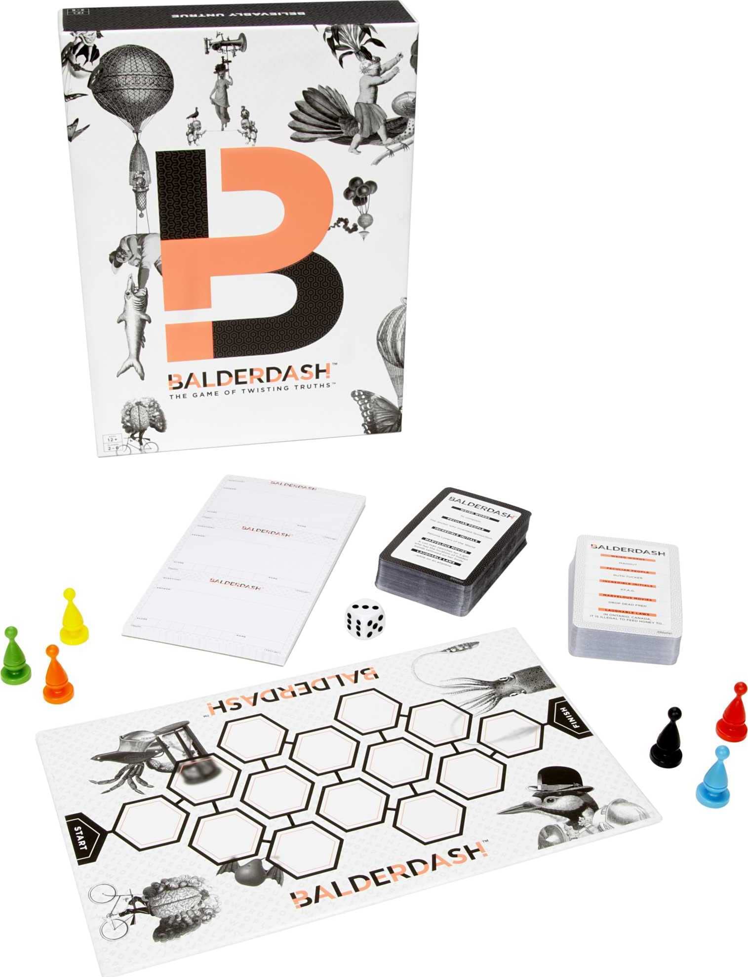 Book Cover ​Balderdash Board Game for Adults & Teens with Guessing & Bluffing, the Game of Twisting Truths for 2-6 Players