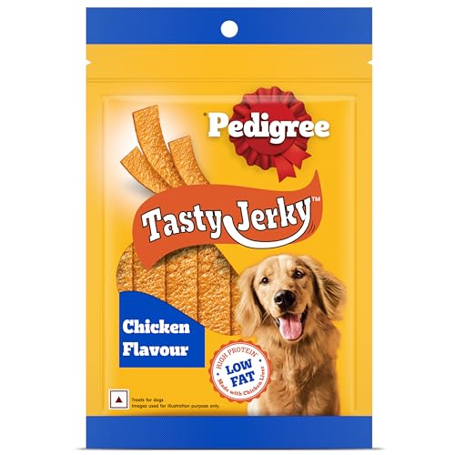 Pedigree® Tasty Jerky™ Dog Treat, Chicken Flavour, 70g Jerky-style Treats for Bonding, Low-fat and Rich-protein* Dog Treat