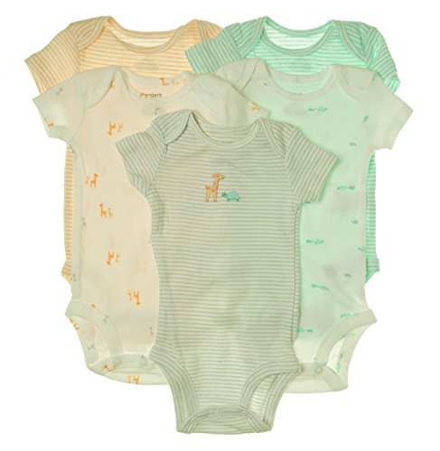 Book Cover Carter's Baby Girls' 5 Pack Bodysuits (Baby), Kitty Love