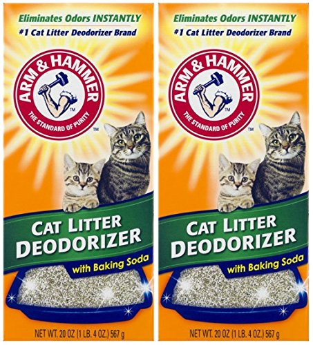 Book Cover ARM & HAMMER Cat Litter Deodorizer With Activated Baking Soda 20 oz (Pack of 2)