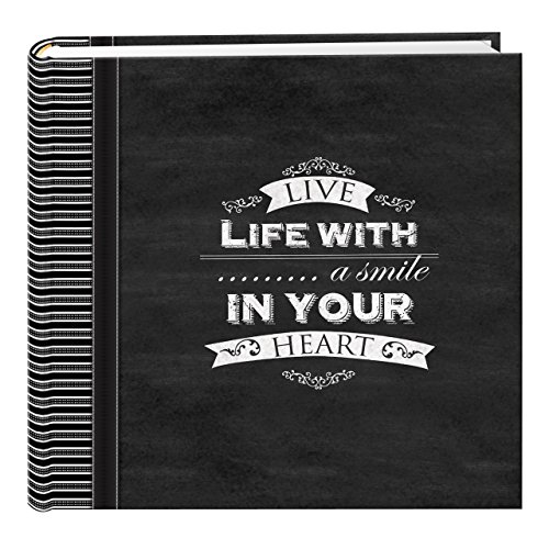 Book Cover Pioneer Photo Albums EV-246CHLK/SM 200-Pocket Chalkboard Printed Smile Theme Photo Album for 4 by 6-Inch Prints