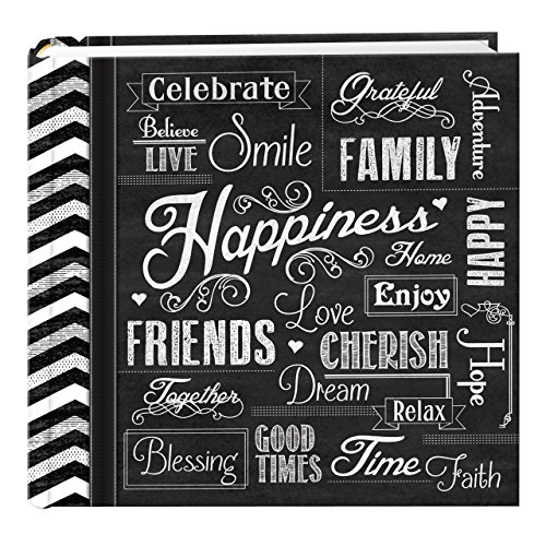 Book Cover Pioneer Photo Albums EV-246CHLK/H 200-Pocket Chalkboard Printed Happiness Theme Photo Album for 4 by 6-Inch Prints