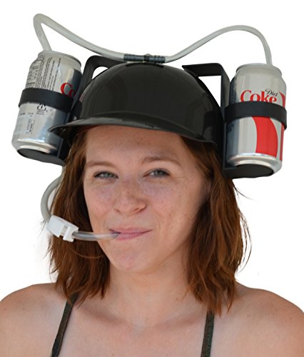 Fairly Odd Novelties Beer Soda Guzzler Helmet Drinking Party Hat, Black, One Size, (FON-10117)