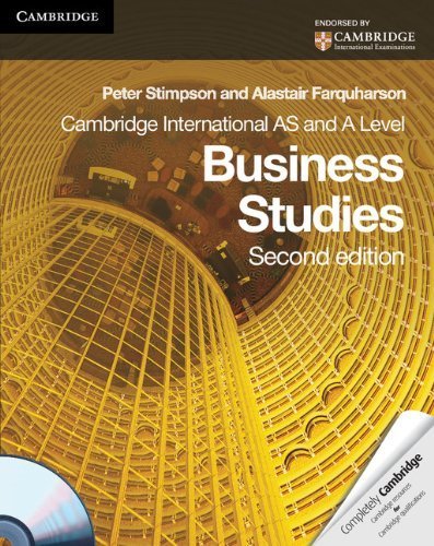 Cambridge International AS and A Level Business Studies Coursebook with CD-ROM (Cambridge International Examinations) by Stimpson, Peter, Farquharson, Alastair (2010) Paperback