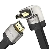 UGREEN 4K HDMI Right Angle Cable, Flat 270 Degree HDMI Cords with Ethernet for HDMI 2.0, Ultra HD 4K 60Hz for Nintendo Switch PS4 PS3 Roku Boxee, Xbox 360, mi Box, Blu Ray Player TV, 6ft