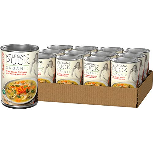 Book Cover Wolfgang Puck Organic Free Range Chicken with White & Wild Rice Soup, 14.5 Ounce (Pack of 12)
