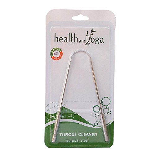 Book Cover HealthAndYoga(TM) Hygienic Seal-Pack, Surgical Grade Stainless Steel Tongue Cleaner Scraper - Non-Synthetic Grip - Sterilizable