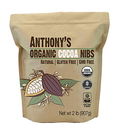 Book Cover Anthony's Organic Cacao Cocoa Nibs, 2 lb, Batch Tested and Verified Gluten Free