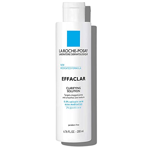La Roche-Posay Effaclar Clarifying Solution Acne Toner with Salicylic Acid and Glycolic Acid, Gentle Exfoliant to Unclog Pores and Remove Dead Skin Cells , 6.76 Fl Oz (Pack of 1)