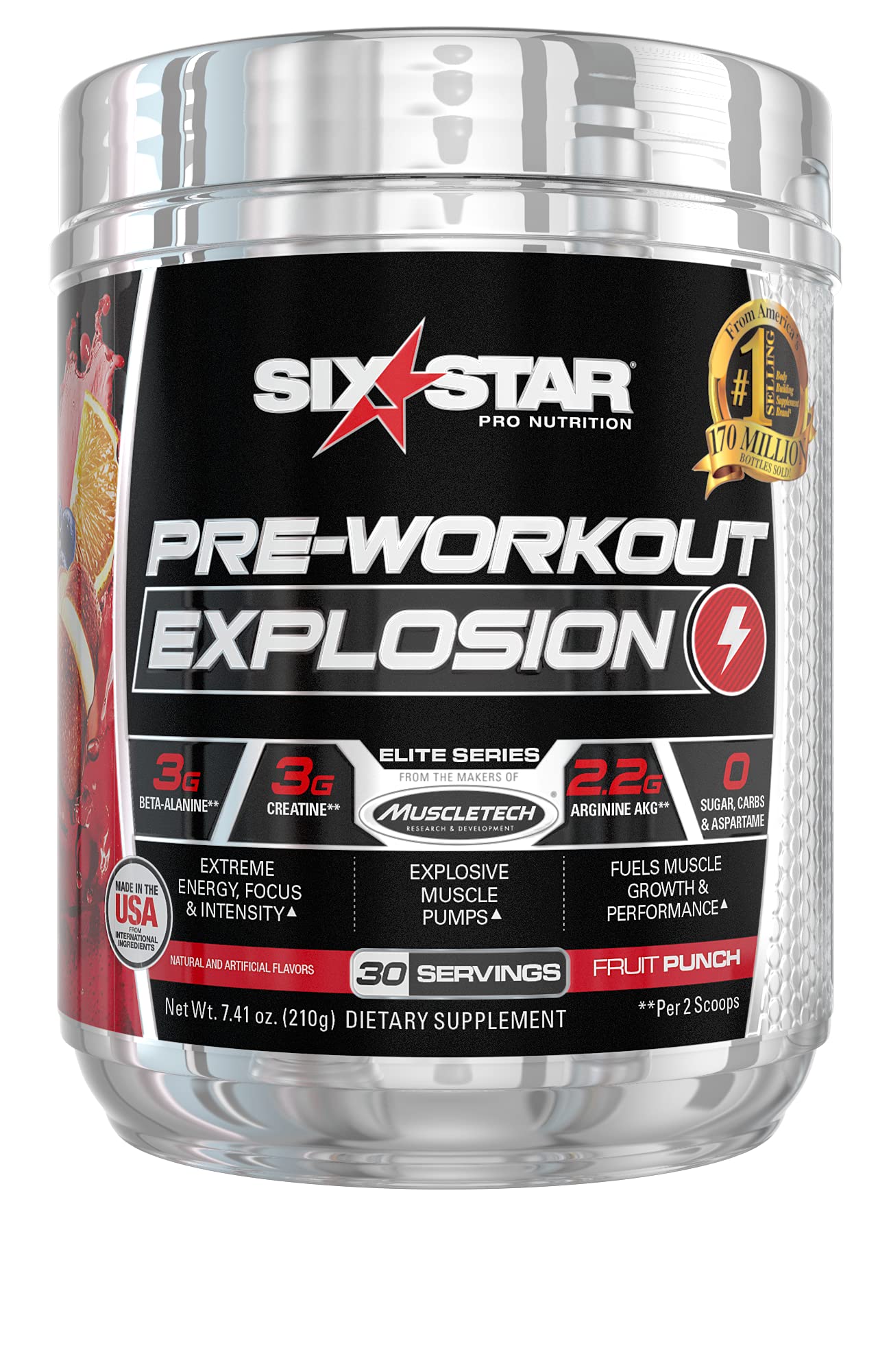 Book Cover Six Star Pre Workout PreWorkout Explosion | Pre Workout Powder for Men & Women | PreWorkout Energy Powder Drink Mix | Sports Nutrition Pre-Workout Products | Fruit Punch (30 Servings) With Creatine Fruit Punch 30.0 Servings (Pack of 1)
