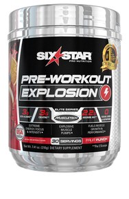 Six Star Pre Workout PreWorkout Explosion | Pre Workout Powder for Men & Women | PreWorkout Energy Powder Drink Mix | Sports Nutrition Pre-Workout Products | Fruit Punch (30 Servings) With Creatine Fruit Punch 30.0 Servings (Pack of 1)