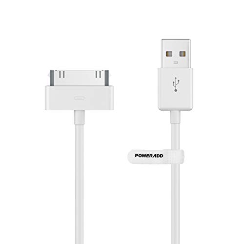 Book Cover POWERADD Apple Certified iPhone 4 4s 3G 3GS iPad 1 2 3 iPod Touch Nano 30 Pin Charger USB Sync Cable Charging Cord Dock Adapter Data 4 Feet White (1pcs)