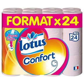 Lotus Confort - Papier toilette 2 épaisseurs Rose - 24 rouleaux