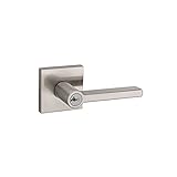 KWIKSET 156HFL SQT 15 SMT 6AL RCS Halifax Satin Nickel Square Keyed Entry Door Lever with SmartKey Security