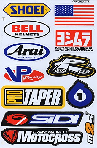 Sponsor STICKER Tuning Racing Motocross Autocollant feuille 27 x 18 cm