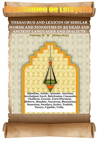 Volume II “A” (Alma - Azu) from a set of 20 volumes. THESAURUS AND LEXICON OF SIMILAR WORDS AND SYNONYMS IN 21 DEAD AND ANCIENT LANGUAGES AND DIALECTS