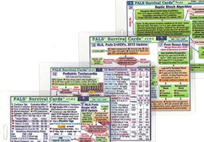 PALS (Pediatric Advanced Life Support) Survival Card Quick Reference Study Guide - 4 card set (Small 3 x 4 3/8 inches) Badge Size – Laminated