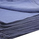 MHF APRONS Huck Towels Blue-Commercial -50 Piece Pack -16"x 24"- New 100% Cotton Super Absorbent-Low Lint