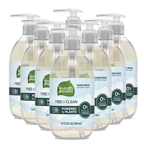 Book Cover Seventh Generation Hand Soap, Free & Clean Unscented, 12 oz, 8 Pack (Packaging May Vary)