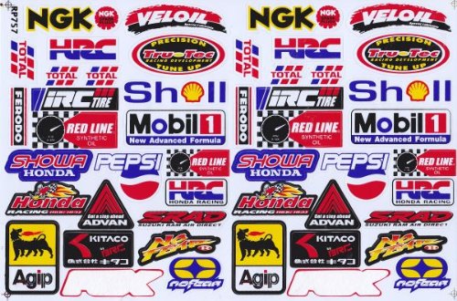 Sponsor STICKER Tuning Racing Motocross Autocollant feuille 27 x 18 cm