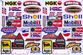 Sponsor STICKER Tuning Racing Motocross Autocollant feuille 27 x 18 cm