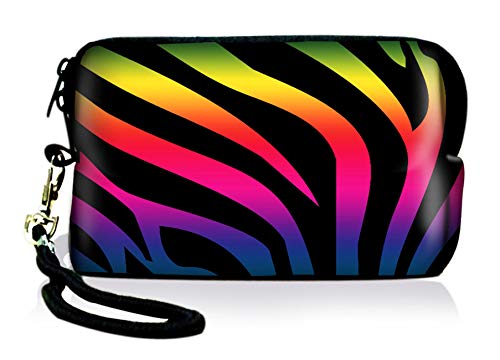 AUPET Zebra Print Design Digital Camera Case Bag Pouch Coin Purse with Strap for Sony Samsung Nikon Canon Kodak