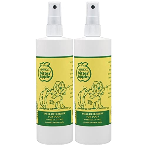 Grannick's Bitter Apple Taste Deterrent Spray Bottle for Dogs, 16 Ounces. Pack of 2