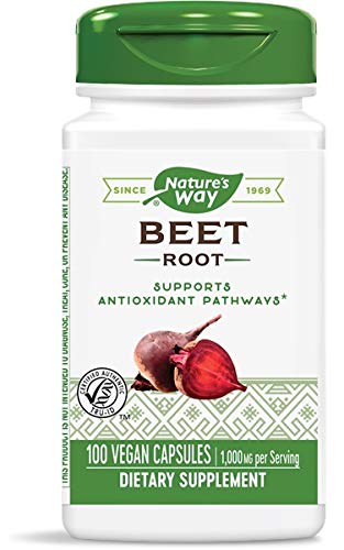 Nature's Way Beet Root 1000 mg per Serving, 100 Vegetarian Capsules, Pack of 3