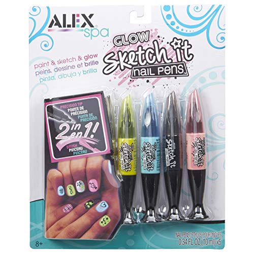 Book Cover Alex Spa Glow Sketch It Nail Pens Girls Fashion Activity