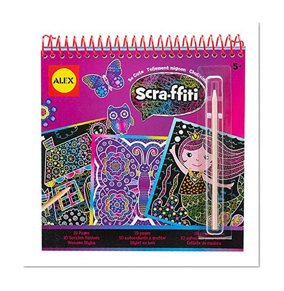 Book Cover ALEX Art Scra-ffiti Scratch Pad So Cute, Multicolor
