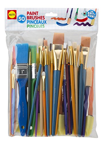 Book Cover Alex Art Paintbrush Set 50 Brushes Kids Art Supplies