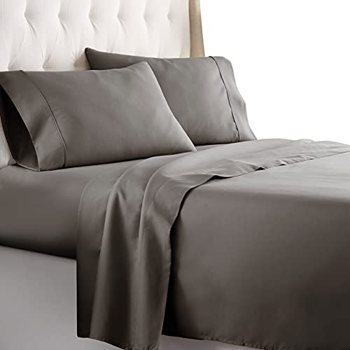 Book Cover HC Collection Queen Size Sheets Set - Bedding Sheets & Pillowcases w/ 16 inch Deep Pockets - Fade Resistant & Machine Washable - 4 Piece 1800 Series Queen Bed Sheet Sets â€“ Gray