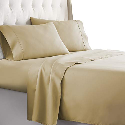 Book Cover Hotel Luxury Bed Sheets Set 1800 Series Platinum Collection Softest Bedding, Deep Pocket,Wrinkle & Fade Resistant (Calking,Camel)