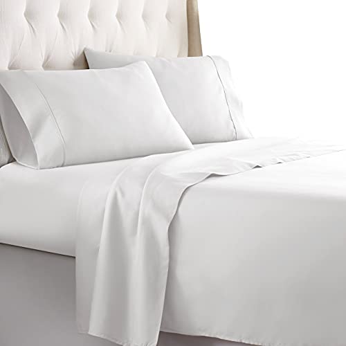 Book Cover HC Collection Full Size Sheets Set - Bedding Sheets & Pillowcases w/ 16 inch Deep Pockets - Fade Resistant & Machine Washable - 4 Piece 1800 Series Full Bed Sheet Sets â€“ White
