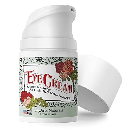 Book Cover LilyAna Naturals Eye Cream - 2-Month Supply - Made in USA, Eye Cream for Dark Circles and Puffiness, Under Eye Cream, Anti Aging Eye Cream, Improve the look of Fine Lines and Wrinkles, Rosehip and Hibiscus Botanicals - 1.7oz (1-Pack)