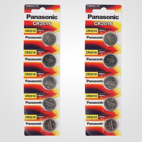 Panasonic CR2016 3V Lithium Battery 2PACK X (5PC) =10 Single Use Batteries