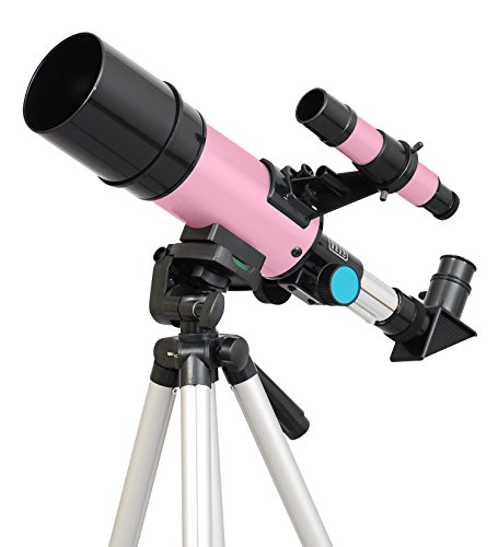 Book Cover TwinStar 60mm Refractor Telescope 300mm Focal Length | 15x and 50x Magnification Eye Pieces Included | Easy, Light Weight and Includes Aluminum Tripod | Great for Kids (Pink, Basic)