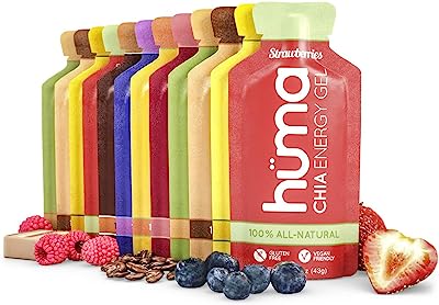 Book Cover Huma Chia Energy Gel, Variety Pack, 12 Gels - Premier Sports Nutrition for Endurance Exercise - 8 Flavors