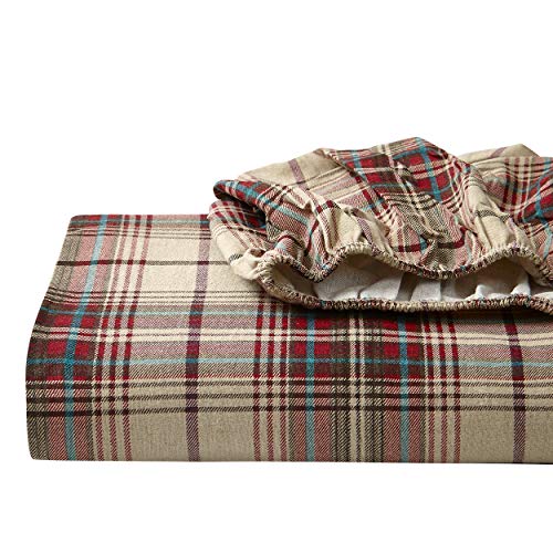 Book Cover Eddie Bauer - Flannel Collection - 100% Premium Cotton Bedding Sheet Set, Pre-Shrunk & Brushed For Extra Softness, Comfort, and Cozy Feel, Queen, Montlake Plaid