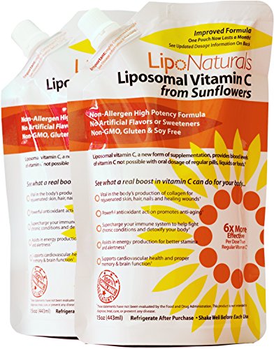 Lipo Naturals Liposomal Vitamin C (2-Pack) | 60 Doses (30 Ounces) | China-Free | No Artificial Preservatives | No Soy | Non-GMO | Made in U.S.A | Maximum Encapsulated Vitamin C for Real Results