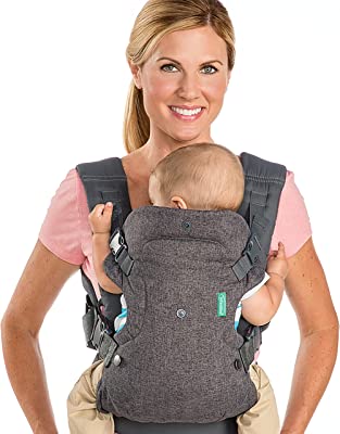 Book Cover Infantino Flip Advanced 4-in-1 Carrier - Ergonomic, convertible, face-in and face-out front and back carry for newborns and older babies 8-32 lbs