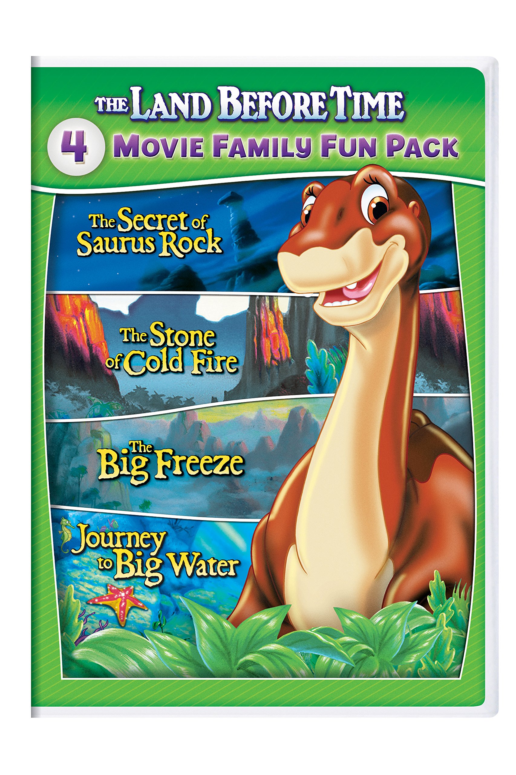 Book Cover The Land Before Time VI-IX 4-Movie Family Fun Pack (The Secret of Saurus Rock / The Stone of Cold Fire / The Big Freeze / Journey to Big Water) [DVD]