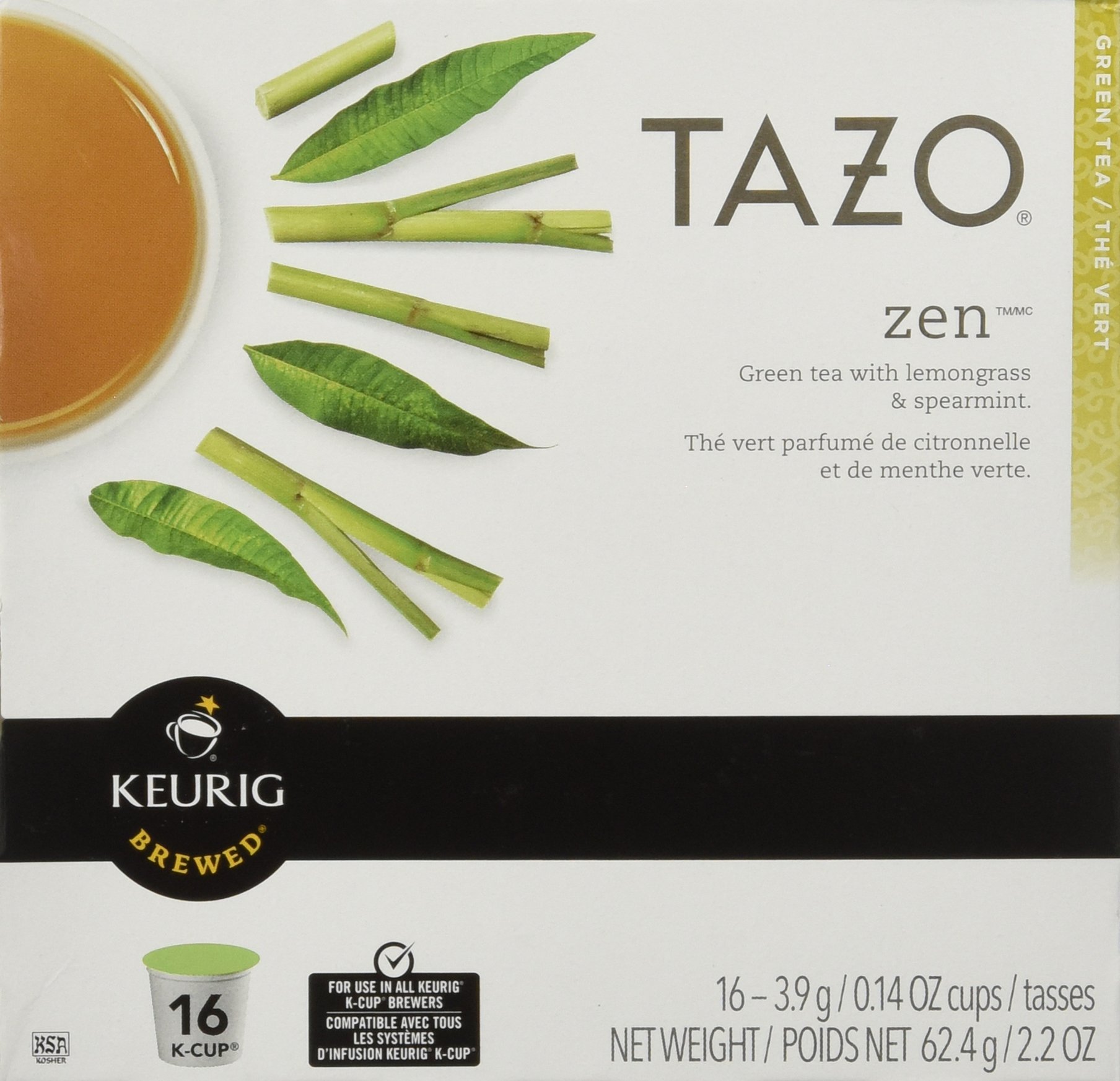 Book Cover Keurig Tazo Zen Tea 16-Count K-Cups for Keurig Brewers (2 Pack, 32 cups)