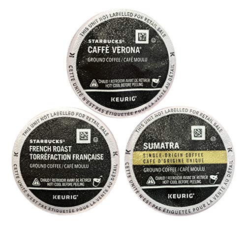 Book Cover 30 Pack - Starbucks Variety Coffee K-Cup Featuring 3 Dark Roast for Keurig Brewers - French Roast, Sumatra, Caffe Verona