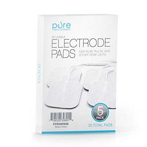 PurePulse TENS Electronic Pulse Genuine Massager Pads – 5-Pack of Premium, Self-Adhesive Replacement Electrode Pads Compatible with PurePulse and Most Other TENS Units (Total of 20 Pads) (PEPULSE)