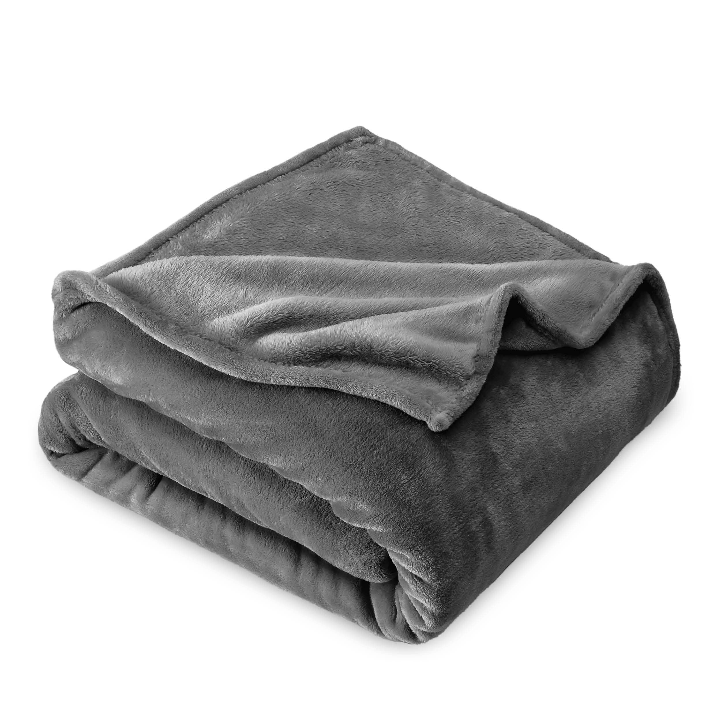 Book Cover Bare Home Fleece Blanket - Twin/Twin Extra Long Blanket - Grey - Lightweight Blanket for Bed, Sofa, Couch, Camping, and Travel - Microplush - Ultra Soft Warm Blanket (Twin/Twin XL, Grey) Twin/Twin XL 01 - Grey