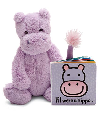 Book Cover Jellycat Book and Stuffed Animal Gift Set, If I were a Hippo Board Book and Bashful Hippo